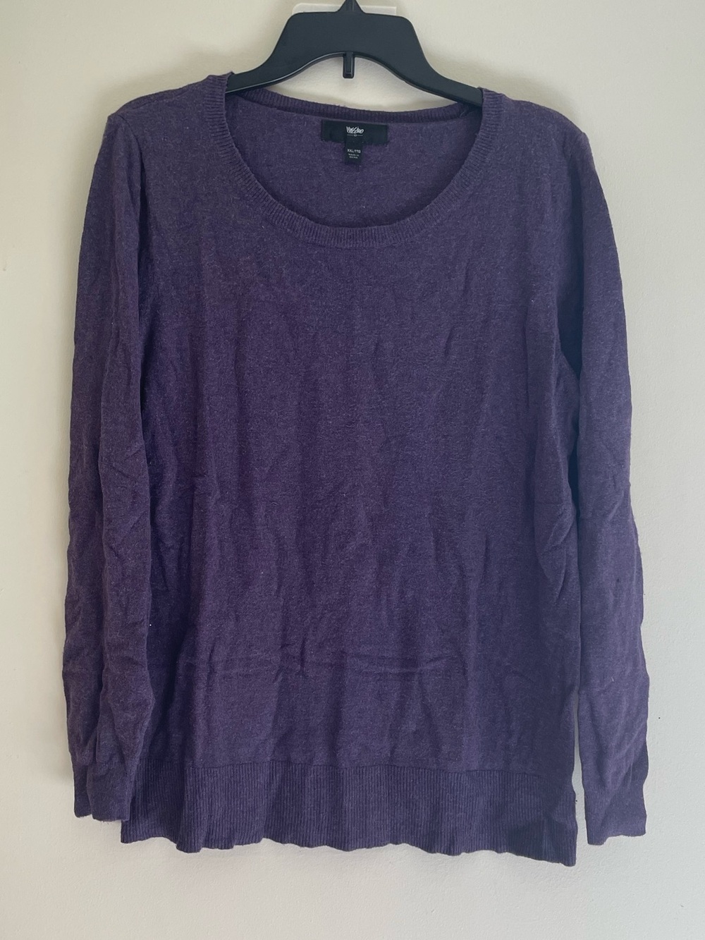 Women's Crewneck Long Sleeve Sweater - Purple